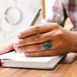 انگشتر یشم نقره مردانه طرح شعبان - Image 2