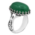 انگشتر یشم نقره مردانه طرح شعبان