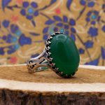 انگشتر یشم نقره مردانه طرح شعبان - Image 3