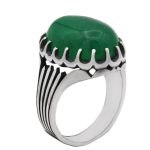 انگشتر یشم نقره مردانه طرح شیبان