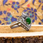 انگشتر یشم نقره زنانه طرح زیتون - Image 2