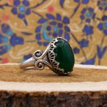 انگشتر یشم نقره مردانه و زنانه طرح صائب - Image 2