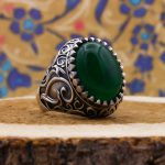 انگشتر یشم نقره مردانه طرح فطرس - Image 2