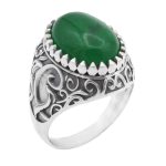 انگشتر یشم نقره مردانه طرح فطرس