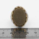 انگشتر یشم نقره مردانه طرح دور طلایی "و ان یکاد" - Image 4