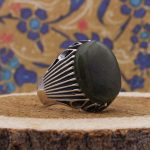 انگشتر یشم یمنی نقره مردانه طرح ارفع - Image 2