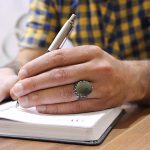 انگشتر یشم یمنی نقره مردانه طرح ارفع - Image 3