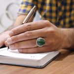 انگشتر یشم نقره مردانه طرح امین - Image 3