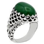 انگشتر یشم نقره مردانه طرح امین