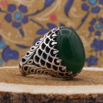 انگشتر یشم نقره مردانه طرح امین - Image 2