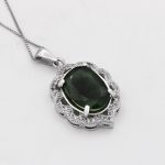 گردنبند یشم الماس تراش نقره زنانه طرح نیکرخ - Image 2