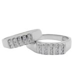 ست حلقه نقره زنانه مردانه طرح درنا