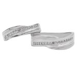 ست حلقه نقره زنانه مردانه طرح روشنک