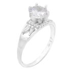 حلقه تک نگین نقره زنانه طرح ایرانبانو