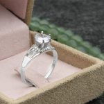 حلقه تک نگین نقره زنانه طرح ایرانبانو - Image 3