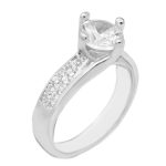 حلقه تک نگین نقره زنانه طرح پریناز