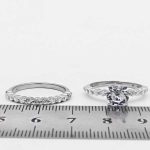 حلقه و پشت حلقه نقره زنانه طرح پیرایه - Image 3