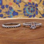 حلقه و پشت حلقه نقره زنانه طرح پیرایه - Image 2