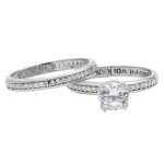 حلقه و پشت حلقه نقره زنانه طرح تابش