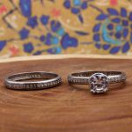 حلقه و پشت حلقه نقره زنانه طرح تابش - Image 2