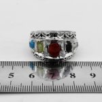 انگشتر چند سنگ نقره دست ساز مردانه طرح فاخر مازار - Image 3