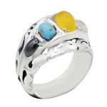 انگشتر چند نگین نقره مردانه طرح روایت امام صادق (ع) + حکاکی شرف الشمس