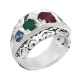 انگشتر چند سنگ نقره دست ساز مردانه طرح فاخر واسپور