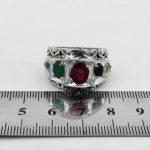 انگشتر چند سنگ نقره دست ساز مردانه طرح فاخر واسپور - Image 2