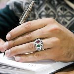 انگشتر چند سنگ نقره دست ساز مردانه طرح فاخر واسپور - Image 4