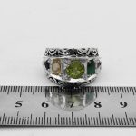 انگشتر چند سنگ نقره دست ساز مردانه طرح فاخر هورنگ - Image 2