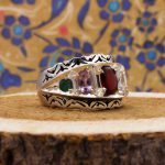 انگشتر چند سنگ نقره دست ساز مردانه طرح فاخر آلپای - Image 3