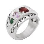 انگشتر چند سنگ نقره دست ساز مردانه طرح فاخر ارشاویر