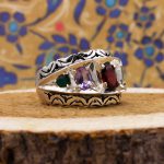 انگشتر چند سنگ نقره دست ساز مردانه طرح فاخر ارشاویر - Image 2