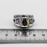 انگشتر چند سنگ نقره دست ساز مردانه طرح فاخر ارشاویر - Image 3