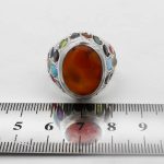 انگشتر چند سنگ نقره دست ساز مردانه طرح فاخر آدلان - Image 2