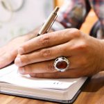 انگشتر چند سنگ نقره دست ساز مردانه طرح فاخر آدلان - Image 3