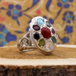 انگشتر چند سنگ نقره مردانه و زنانه طرح پژند - Image 3