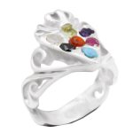 انگشتر چند سنگ نقره زنانه و مردانه طرح پانی