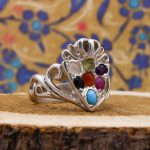 انگشتر چند سنگ نقره زنانه و مردانه طرح پانی - Image 4