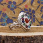 انگشتر چند سنگ نقره زنانه و مردانه طرح اردیان - Image 3