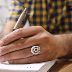 انگشتر چند سنگ نقره زنانه و مردانه طرح اردیان - Image 2