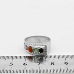 انگشتر چند سنگ نقره زنانه و مردانه طرح اکوان - Image 3