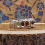 انگشتر چند سنگ نقره زنانه و مردانه طرح اکوان - Image 4