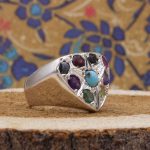 انگشتر چند سنگ نقره زنانه و مردانه طرح امینا - Image 3