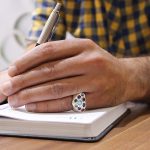 انگشتر چند سنگ نقره زنانه و مردانه طرح امینا - Image 4