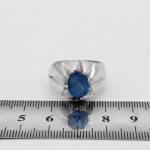 انگشتر توپاز الماس تراش نقره مردانه طرح جهانیار - Image 4