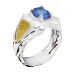 انگشتر توپاز الماس تراش نقره مردانه دست ساز طرح خاقان