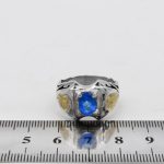 انگشتر توپاز الماس تراش نقره مردانه دست ساز طرح خاقان - Image 4