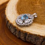 گردنبند توپاز الماس تراش زنانه نقره طرح آنیسا - Image 4