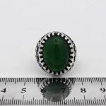 انگشتر عقیق سبز نقره مردانه طرح حامد - Image 4